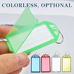 25 Pcs Plastic Key Tags,Key Fobs Labels Keychain Tags with Split Ring Label Keychains Window Key Fobs ID Tags for Luggage,Pet Name,Warehouse (5 Colors)