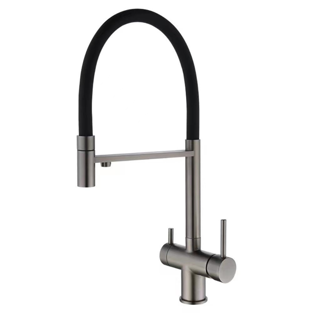 Robinet cuisine 3 voies mitigeur eau filtrée inox pivotant LWX