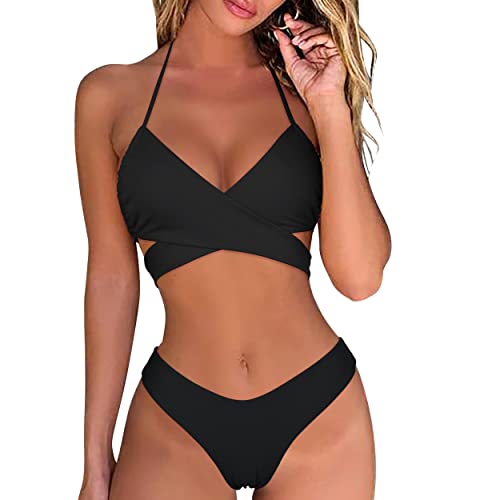 Bikini twin halter push-up résolvant le problème des marques de bronzage