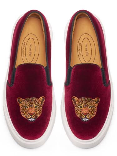 Image of Journey West Women's Fashion Velvet Sneakers with Embroidery Comfortable Slip-On Work Shoes for Women