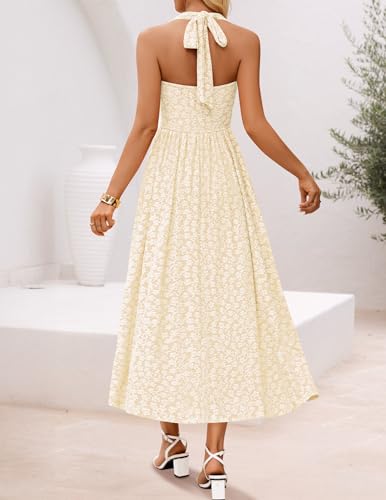 image for ZESICA Women's Summer Sleeveless Floral Maxi Dresses 2026 Halter Neck 