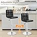 BestOffice Bar Stools Set of 2, Adjustable PU Leather Swivel Barstools, Modern Counter Stools with Back and Footrest, Counter Height Barstools for Bar, Kitchen and Dining Room