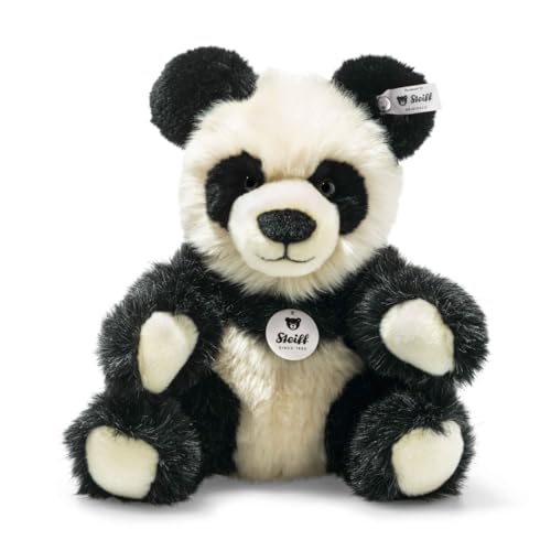 Steiff Kuscheltier Manschli Panda, Süßes Stofftier mit Kunststoffaugen, Kinder, Jungen & Mädchen, Plüschtier 24 cm, Weiß, 060021