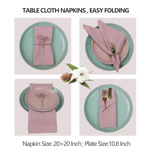 Servilletas de tela rosa polvo, set de 6 miniatura 4