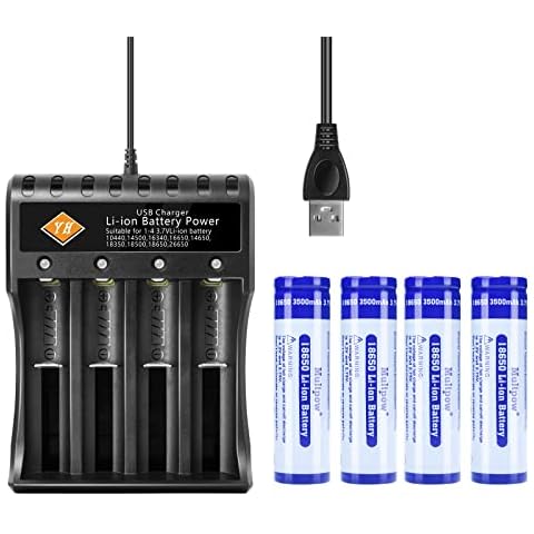 USB Input Fast Charger, Battery Charger for 14500 14650 18350 18500 26650 18650 Cover