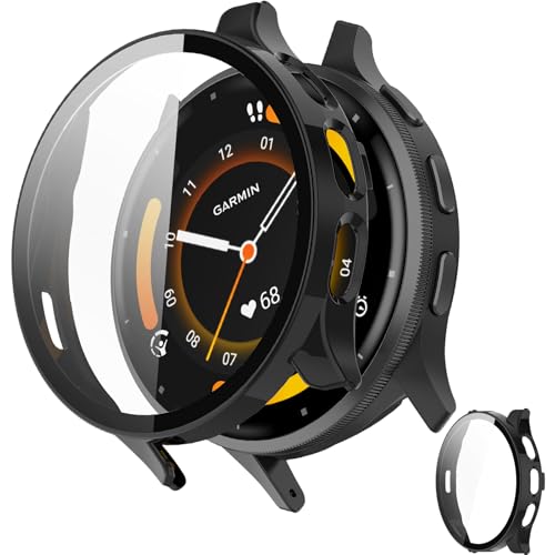 INIAYOH For Garmin Venu 3 Jo[ K[~ Venu 3 یP[X KXtB+ϏՌPCt[ ˒ጸ wh~ yʃX݌v (ubN)