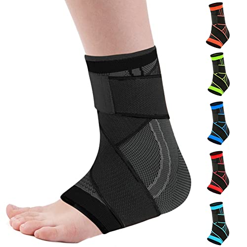Novetec Ankle Brace For Men & Women Adjustable Compression Ankle Support Ankle Sleeve For Plantar Fasciitis, Achilles Tendon, Sprained Ankle, Stabilize Ligaments, Sports Protection (Black, Medium) #TOP2
