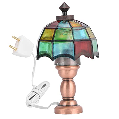 Tnfeeon Puppenhaus-Schreibtischlampe, Retro-Puppenhaus-LED-Schreibtischlampe FüR 1:12 Miniatur-Puppenhaus – Bild 7