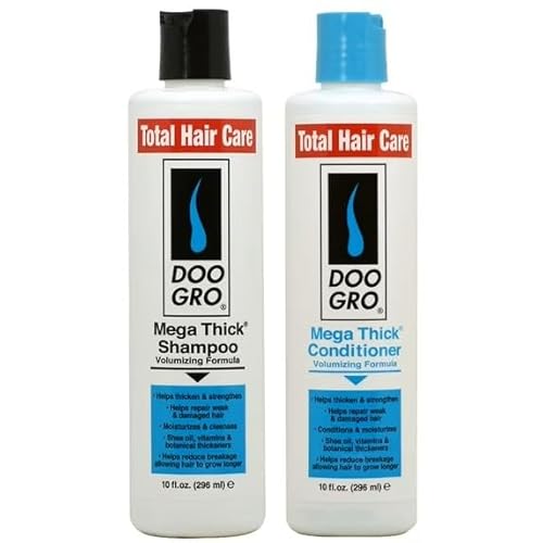 Doo Gro Mega Thick Shampoo & Conditioner Duo – 10 oz Each – Strengthens, Thickens & Promotes Healthy Hair Growth