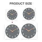 Wall Clock, Gray Wooden Silent Non-Ticking, Decorative Battery Operated Wall Clocks for Bedroom, Kitchen, Home, Living Room, Office, School, Hotel (8 Inch) - Image 3
