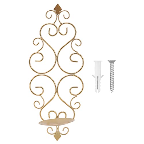 Cyrank Apliques de Velas para la Pared, candelabros románticos para Colgar en la Pared Candelabros de Velas montados en la Pared Apliques de Pared Decoración para Sala de Estar Comedor(Dorado)