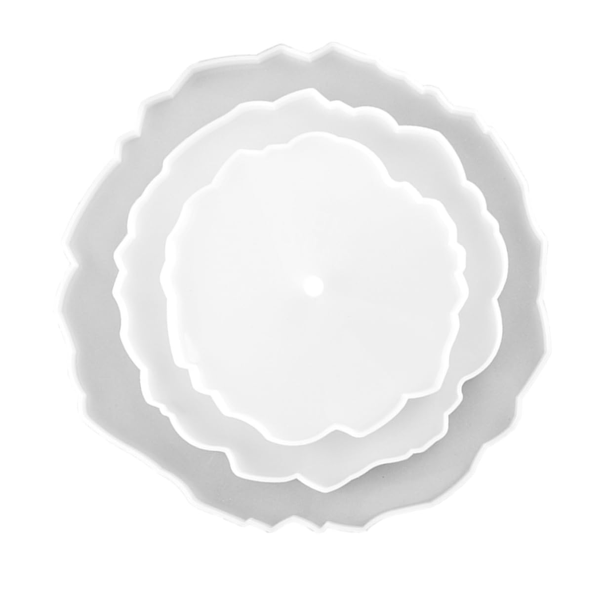 GRIRIW 3-layer Round Fruit Tray Mould Diy Crystal Epoxy Mold Silicone Storage Tray Dish Mold for Desserts