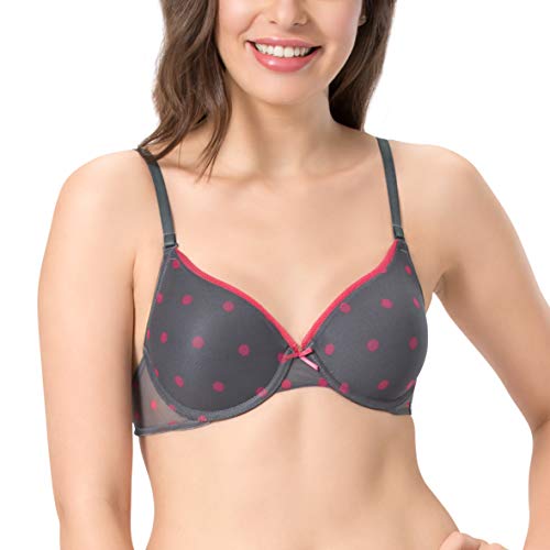 Image of Amante Every de Red Printed Underwired Lightly Padded Everyday Bra
