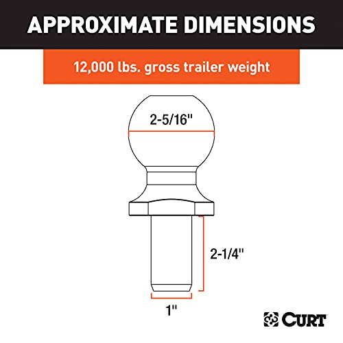 Image of CURT Manufacturing 40039 2-5 /16 in. Diameter Chrome Trailer Ball