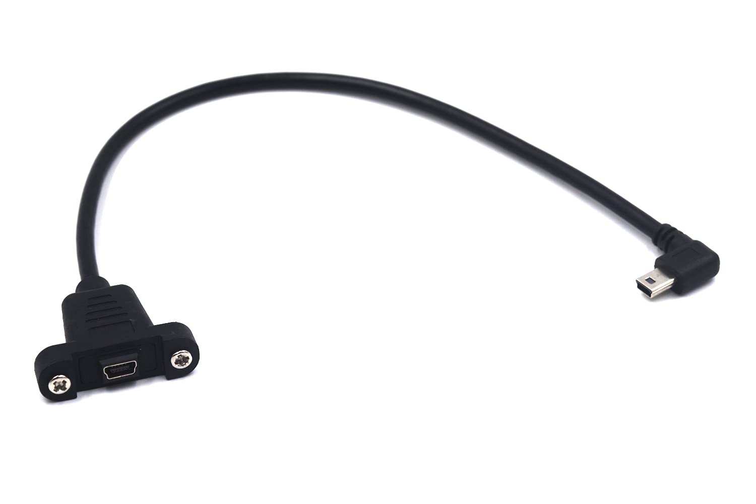 0.3 Meter Mini USB Extension Cable, 90 Degree Right Angle Mini USB 5 Pin Male to Mini USB Female Screw Mount Extender Cable (R-Mini USB)