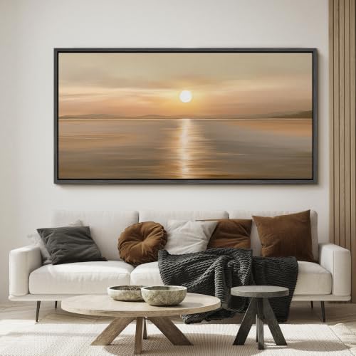 Image of MUDECOR Extra Large Framed Canvas Print Wall Art Sunset for Living Room