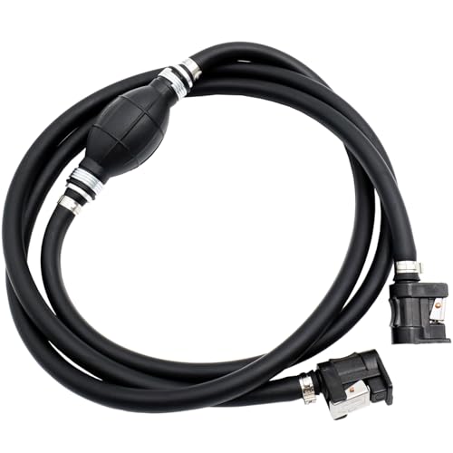 LEPAOSHENG Fuel Line Hose with Connector Boat Fuel Line 5/16inch 7FT with Primer Bulb Steel Hose Clamps Universal Outboard Fuel Line for Marine Outboard Boat Motor RVs Fuel Line