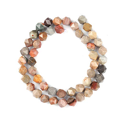 Ruilong AA+ Grade Faceted Natural Stone DIY Precious Gemstone Loose Strand Beads for Jewelry Making (Picture Jasper, 8MM) - Image 4