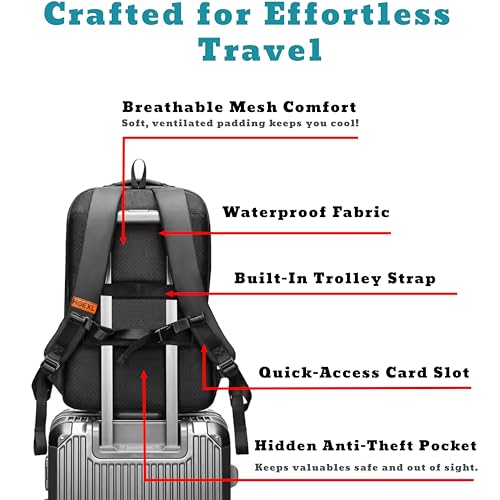 Image of HOEXL 25L Laptop Backpack for Men Women Water-Resistant Premium Business Laptop Bag 15.6-inch Laptop Bag for College,Office,Travel - Lightweight,Smart,Anti-Theft with USB Port (Black)