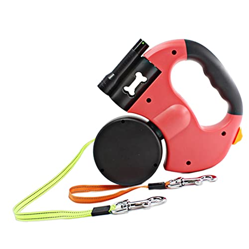 Image of bnf Double Retractable Dog Leash with Garbage Bag Box for Small Medium Dogs Red|Pet Supplies|Dog Supplies|Leashes & Head Collars