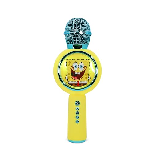 OTL Technologies Bob l'éponge Squarepants Pop sing Microphone karaoké sans fil avec mode changeur de voix – Jaune