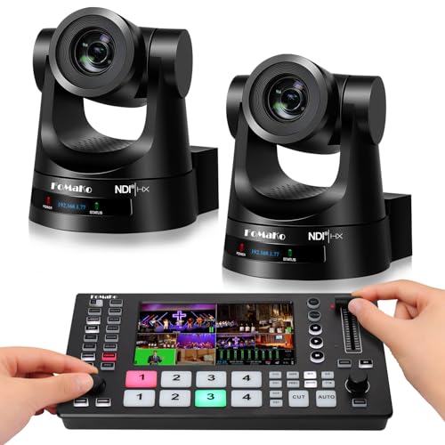 FoMaKo 20x Optical Zoom NDI PTZ Camera, AI Auto-Tracking Gen 3, for Dance or Music Performances competitions Live Streaming on Social Media Platforms (KN20AX2+M3)