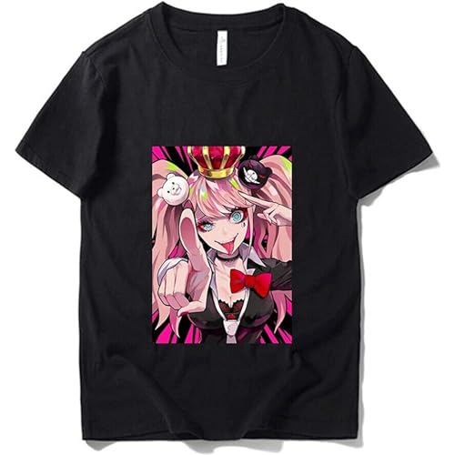 TUOPUKEJI Danganronpa Enoshima Junko Printed Unisex t Shirt Damen kurzarmss 100% Cotton Size L Black