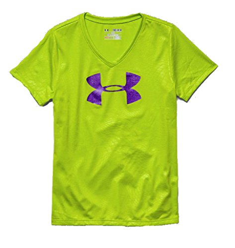T-Shirt de Fitness UA Big Logo Tech Fille avec Col en V Manches Courtes et Réservoir