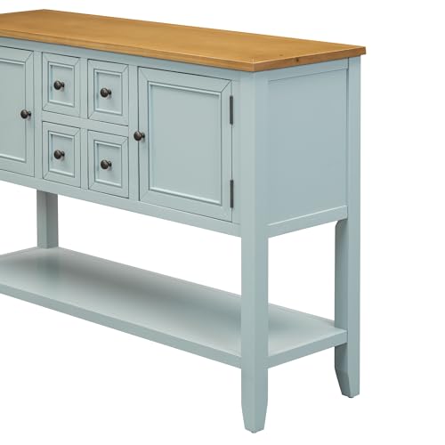 Farmhouse-Sideboard-Buffet-Cabinet-Kitchen-Sideboard-Cabinet-with-Storage-Drawers-and-Bottom-Shelf-for-Entryway-Hallway-Foyer-Table-Cupboard-Coffee-Bar-Cabinet-46-Grey-Blue Farmhouse Sideboard Buffet Cabinet Kitchen Sideboard Cabinet with Storage Drawers and Bottom Shelf for Entryway Hallway Foyer Table Cupboard Coffee Bar Cabinet 46 Grey Blue