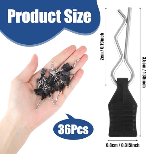 36 Stück RC Karosserie Clips mit Aufreißlaschen, RC Körper Shell Pin Auto Zubehör, R Typ Karosserieklammern, RC Ersatzteile RC Splint für 1/10, 1/12 und 1/16 Fernbedienung Auto Shell Modell