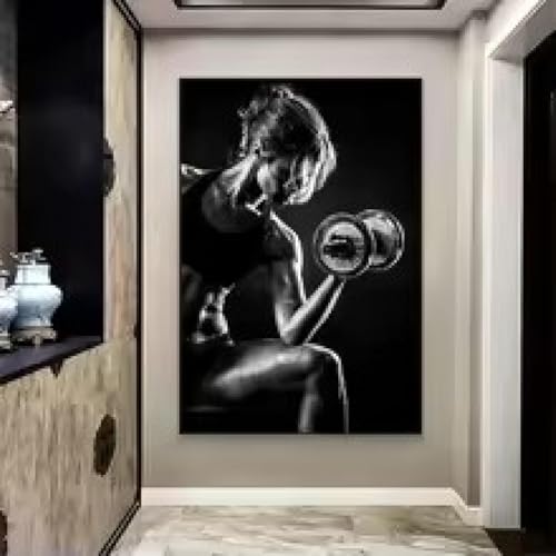 Toile motivation sport femme deco de chambre de fille et salle de fitness