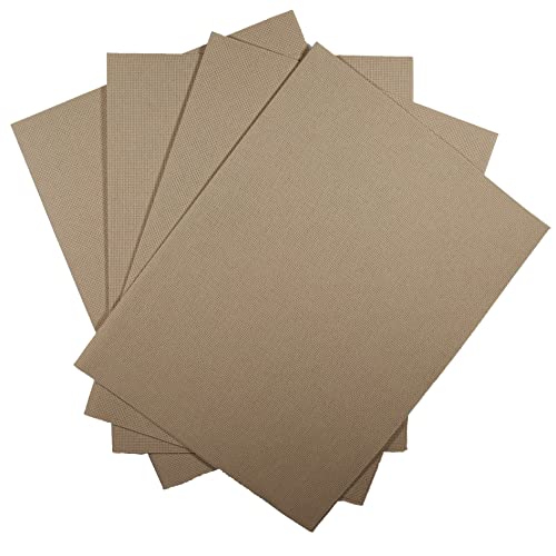 Image of KCS 4 /6 pc of 12 inch x 18 inch 18CT Counted Cotton Aida Cloth Cross Stitch Fabric (4 pc, Khaki)