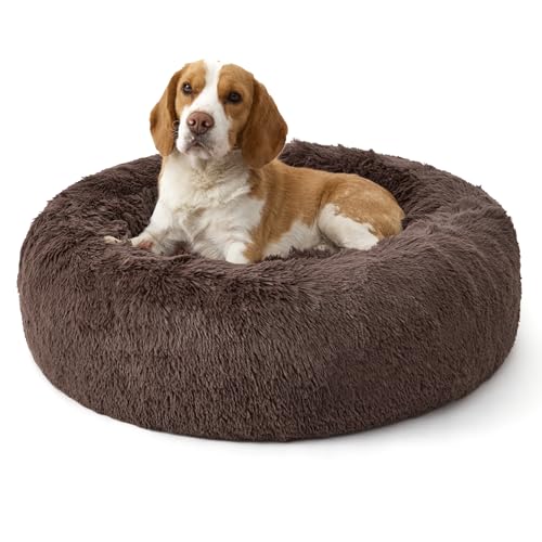 Bedsure SupportMax™ Calming Donut Dog Bed (Medium, Chestnut Brown)