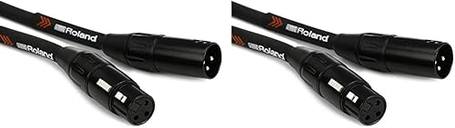 Roland Black Series - Cable de micrófono XLR resistente, 10 pies (paquete de 2)