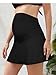 SHEKINI Maternity Ruched Skirts High Waist Sports Skirt Over The Belly Skirts Inner Shorts（Manhattan Black, Small）