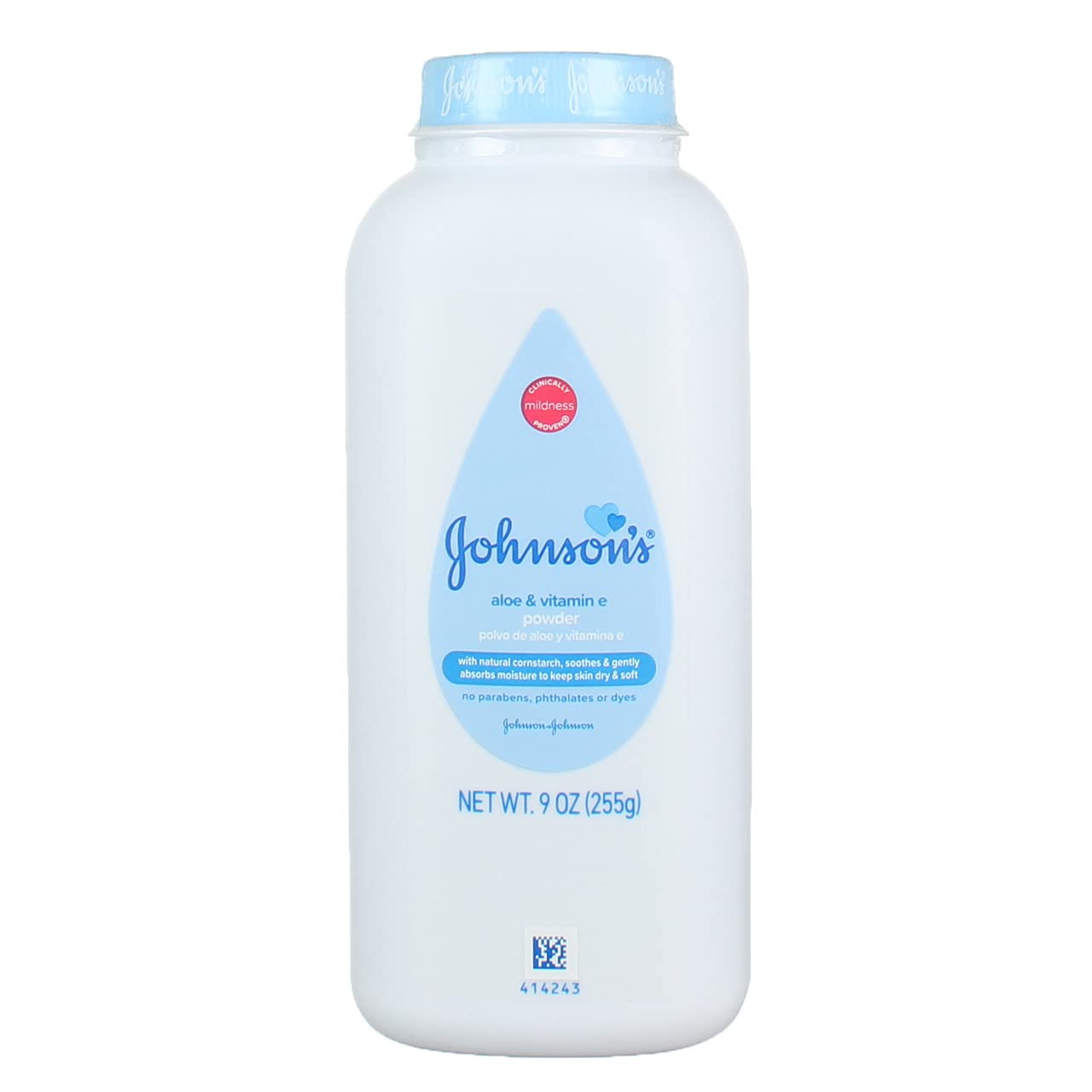 JOHNSON'S Baby Powder, Pure Cornstarch with Soothing Aloe& Vitamin E 9 oz (Pack of 2) image 4