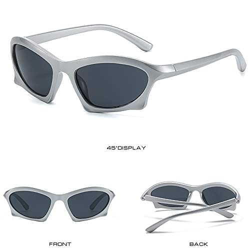 LeonLion Sunglasses Womens Trendy Wrap Y2k Around Sun Glasses For Men Sport Sunglasses Vintage Shades Bat Retro Eyeglasses3