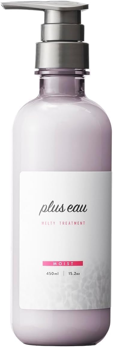 Plus eau Melty Hair Treatment Conditioner - Deep Moisture & Smooth Repair Care, White Floral & Pear Scent, 15.2 fl oz (450ml) Pump Bottle, Made in Japan