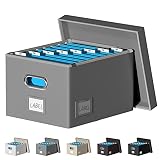 DYWMM File Organizer Box -Document Organizer Storage for Office-Collapsible Leather File Cabinet for
