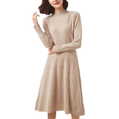 Robe 100% cachemire pour femme en maille luxe haut de gamme Kelsiop