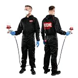 KEHE REFINISH Reusable One-Piece Hooded Spray Paint Suit with Breathable Mesh, Anti-Static, Water-Resistant...