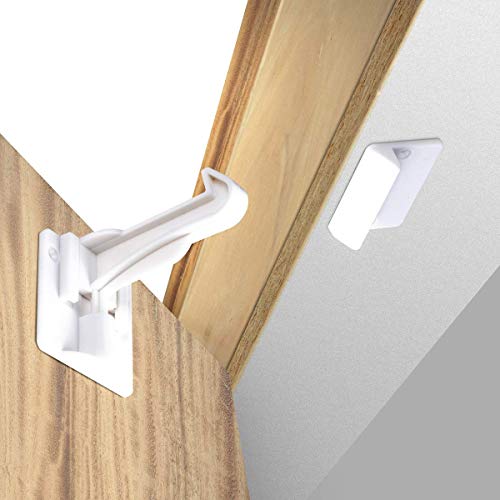 Upgraded Invisible Baby Proofing Cabinet Latch Locks (10 Pack) - No Drilling or