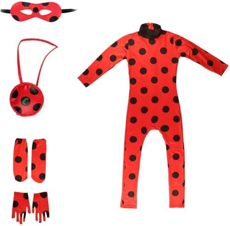 Cat & Ladybug Costume Kids Jumpsuit Set Kids Birthday Holloween Cosplay Outfit Set