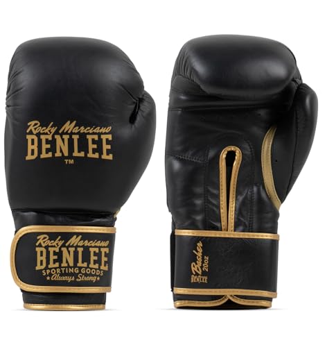 BENLEE Boxhandschuhe aus Leder BASHER, Black/Gold, 20 oz, 199004