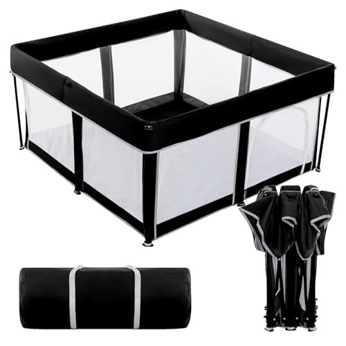 Lexixi ibao Corralito plegable para bebés, corral plegable para bebés y niños pequeños, parque de juegos plegable extragrande para bebé, centro de actividades para bebés con valla, corral de juego de