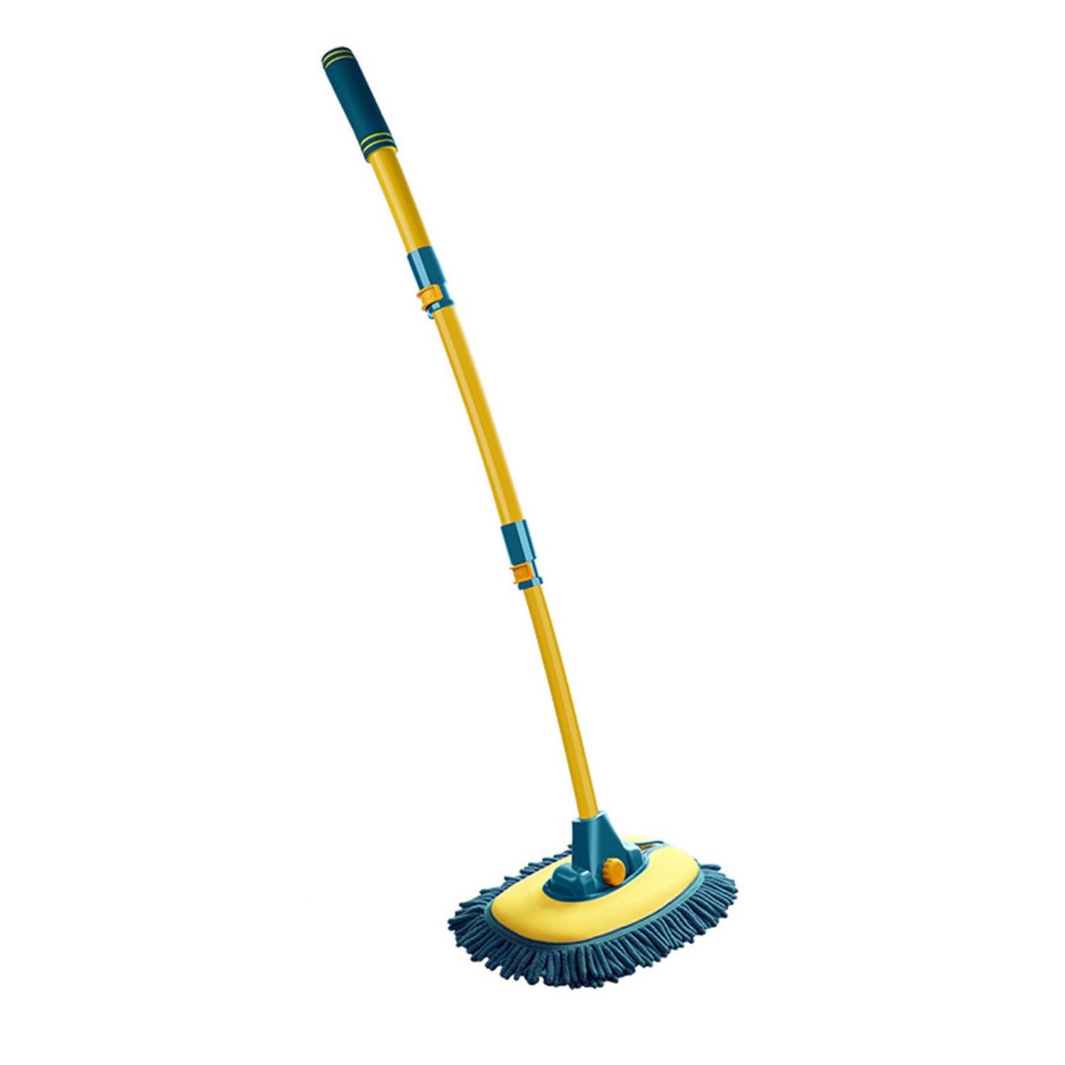 HELEMIY 1PC car wash mop 15 ° elbow extendable bending handle and soft fiber high water absorption washing brush will not damage the car