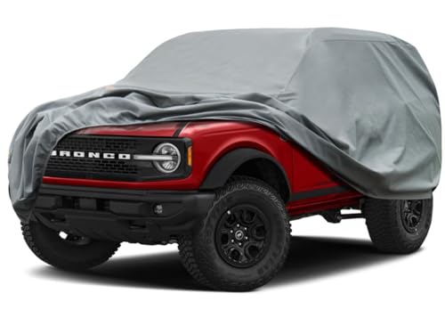 Image of Kayme Heavy Duty Car Cover Custom Fit Ford Bronco 2 Door, Bronco Sport (2020-2025),Waterproof All Weather for Automobiles, Full Car Cover - Sun, Rain & UV Protection