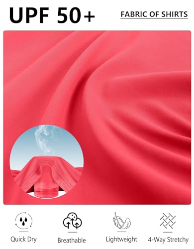 Pudolla Men's Swim Shirts Rash Guard Shirts for Men UPF 50+ Sun Protection T-Shirts Quick Dry Beach Surf Water Shirt3