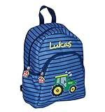 Mit Namen bestickt Spiegelburg 15417 - Traktor Kindergarten-Rucksack mit Namen Bestickt