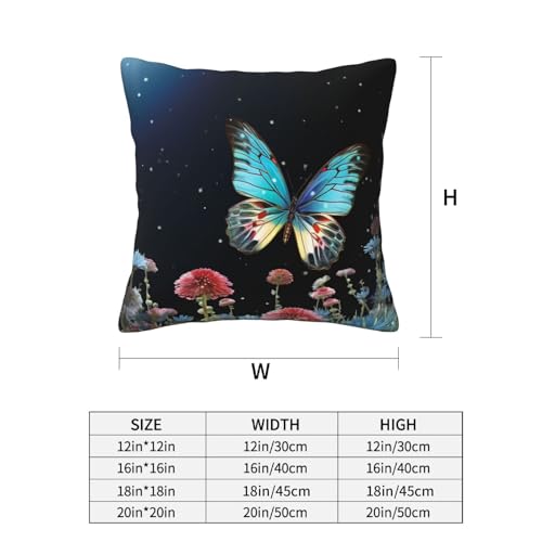 Housse de coussin 45x45 papillon moderne pour canapé et salon lot de 4